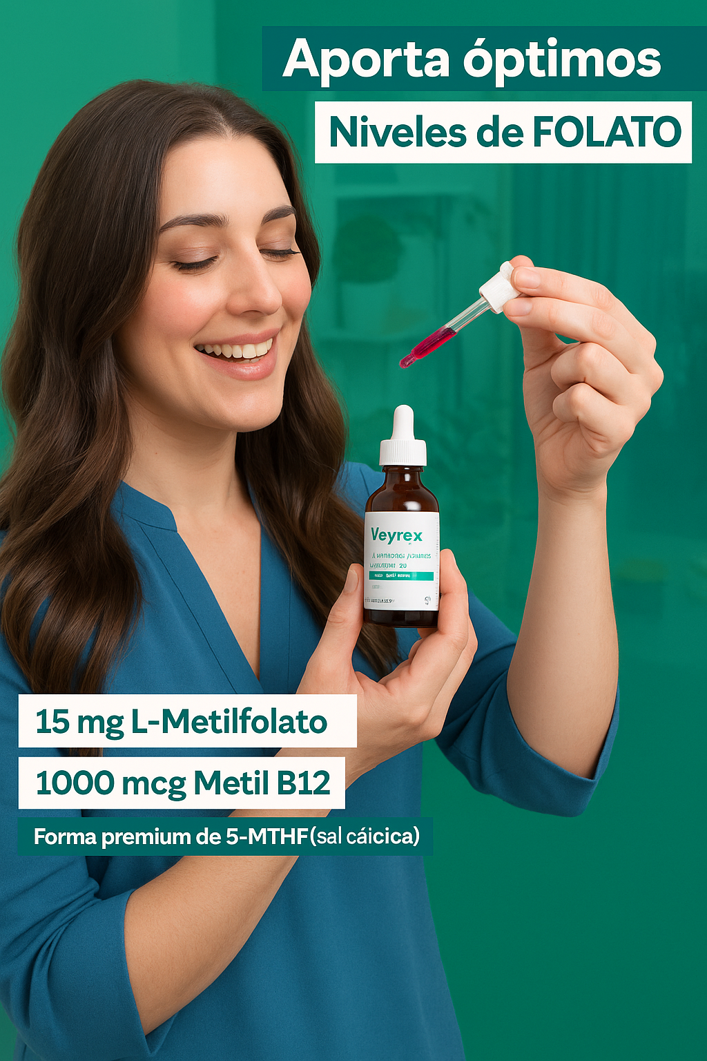Veyrex L-Metilfolato + Metil B12 (30ML)